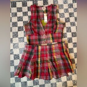 BDG Plaid Top and Skort Set